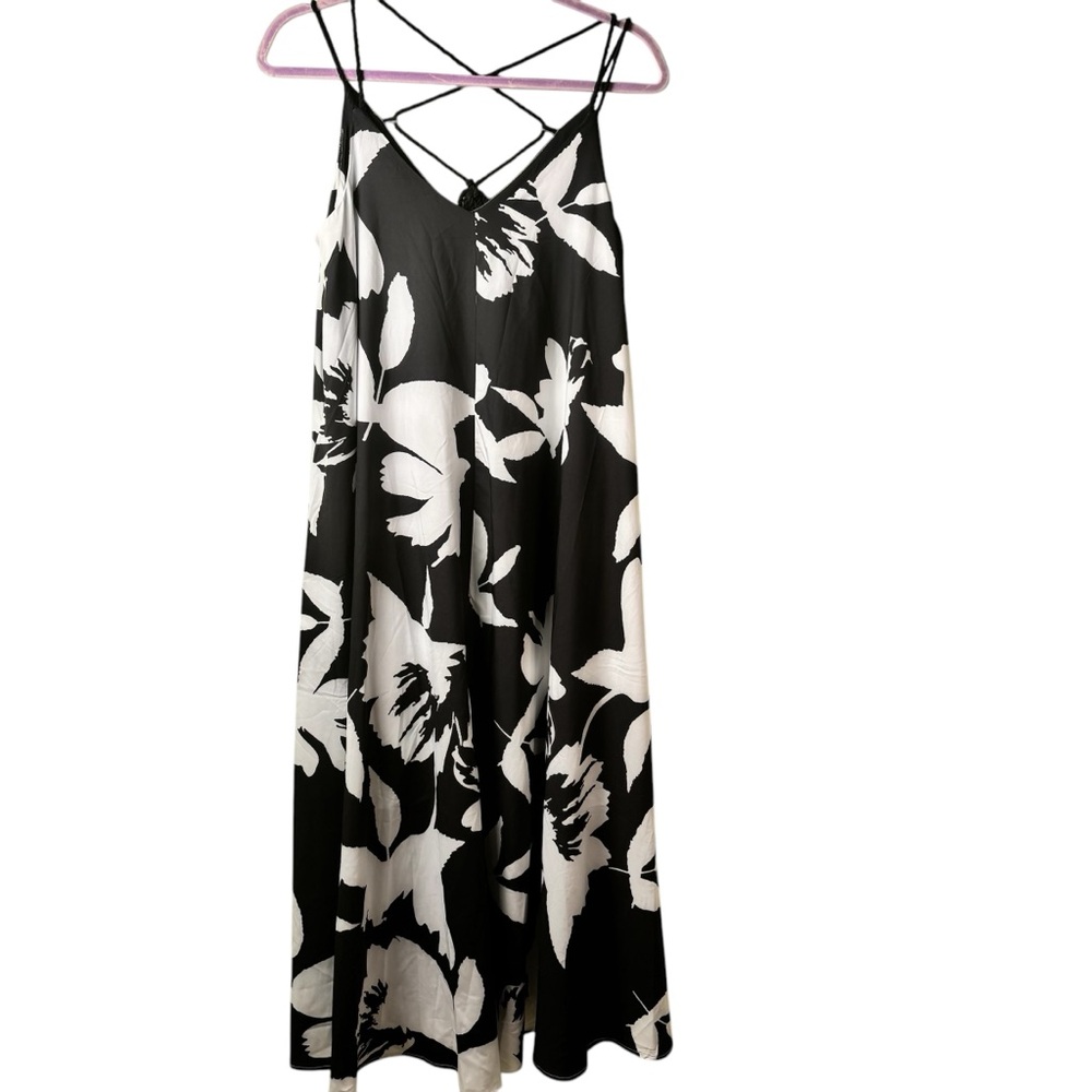 Tribal femme‎ Black and White Spaghetti Strap Maxi Dress Size Small Petite